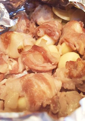 レンジで簡単♡豚のにんにく巻き❁*+-レシピのメイン写真