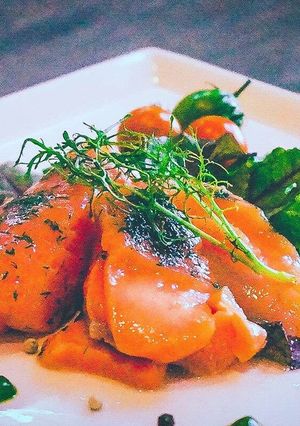 40℃ 低温調理 サーモン コンフィ-レシピのメイン写真