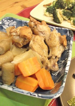 圧力鍋で♪手羽元と根菜の生姜醤油煮-レシピのメイン写真