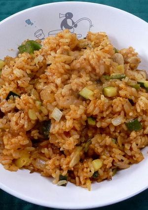 ピザソースで、スパイシー・チキンライス-レシピのメイン写真