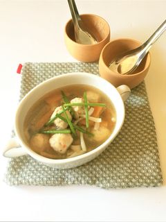ポカポカ鶏団子の生姜スープ(シニア向け)-レシピのメイン写真