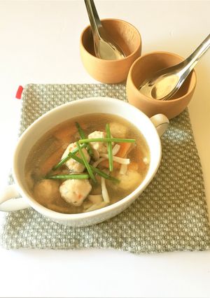 ポカポカ鶏団子の生姜スープ（シニア向け）-レシピのメイン写真