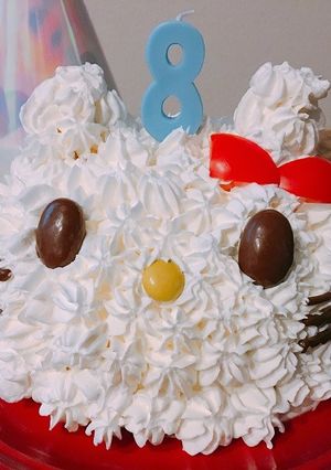 キティちゃんのケーキ♡スイスロールで節約-レシピのメイン写真