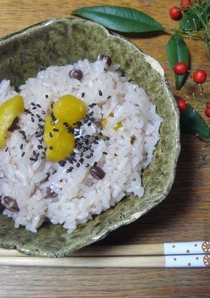 栗入りお赤飯（おこわ）-レシピのメイン写真