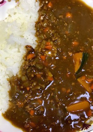 簡単美味しい油不要な南瓜キーマカレー-レシピのメイン写真