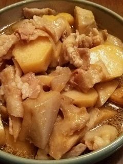 レンコンと豚バラの煮物-レシピのメイン写真