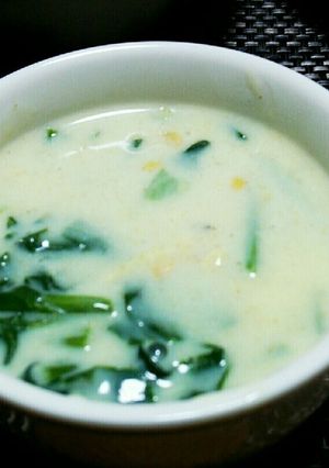 チンゲン菜の牛乳スープ（カレー風味）-レシピのメイン写真