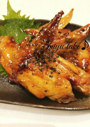 香ばし鳥手羽の甘辛絡め焼き♪-レシピのメイン写真