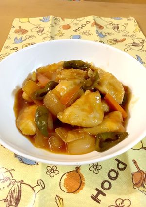 胸肉で♪もっちり=つるりんケチャップ酢鶏-レシピのメイン写真