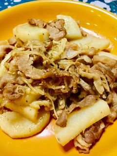やみつき★山芋と豚肉の炒め物-レシピのメイン写真