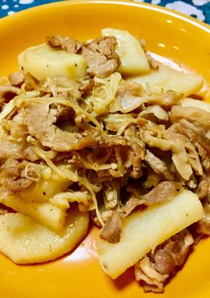 やみつき★山芋と豚肉の炒め物-レシピのメイン写真