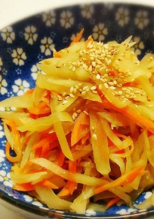 コレ美味しい〜【ヤーコンと人参の酢金平】-レシピのメイン写真