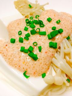 【温奴】豆腐とえのきの明太マヨソース-レシピのメイン写真