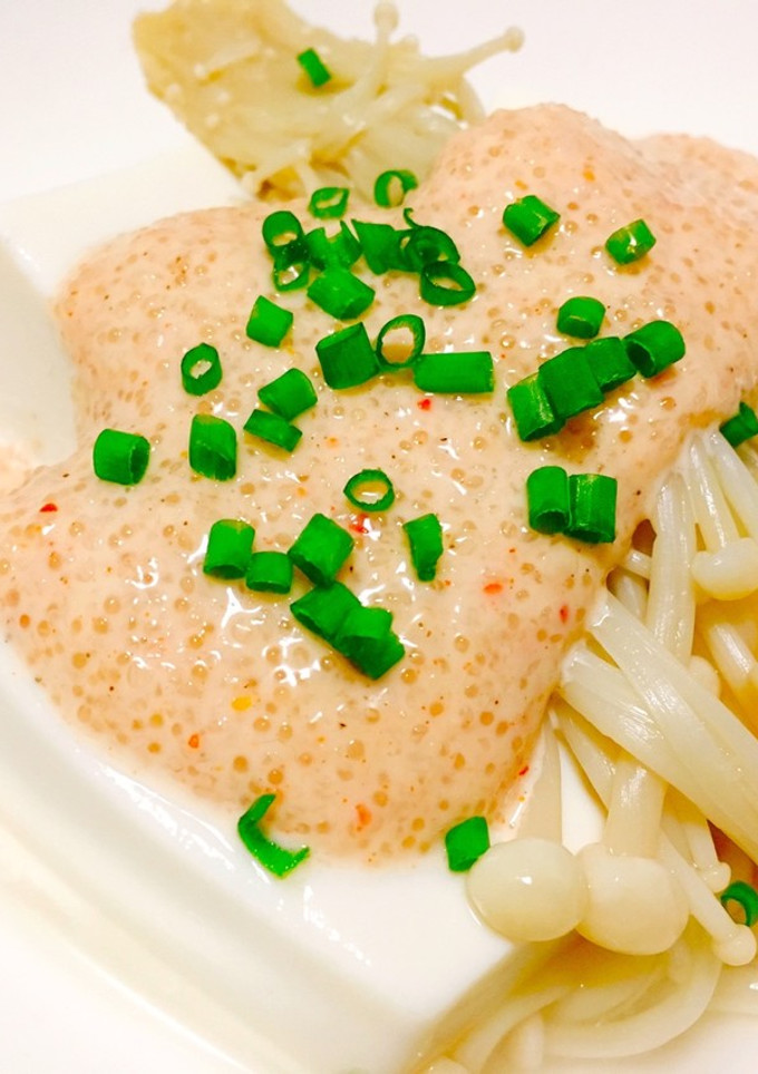 【温奴】豆腐とえのきの明太マヨソース-レシピのメイン写真