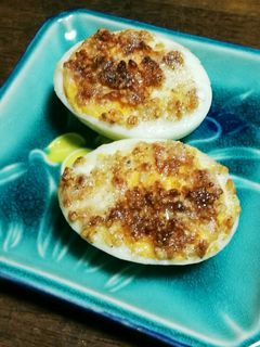 お手軽☆ゆで卵のごまマヨ焼き-レシピのメイン写真