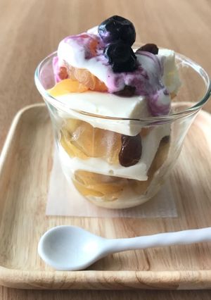 レアチーズとりんごの甘煮のグラスデザート-レシピのメイン写真