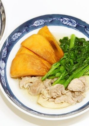 鶏肉と柿の炊たん-レシピのメイン写真