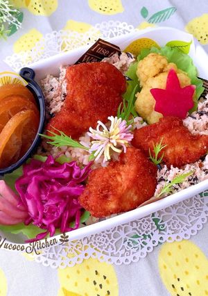 檸檬と紅葉 ささみカツ秋弁当-レシピのメイン写真
