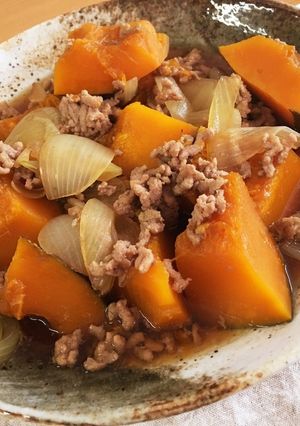 かぼちゃのひき肉煮込み-レシピのメイン写真