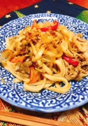 柚子胡椒＆柚子ポン酢味の焼きうどん-レシピのメイン写真