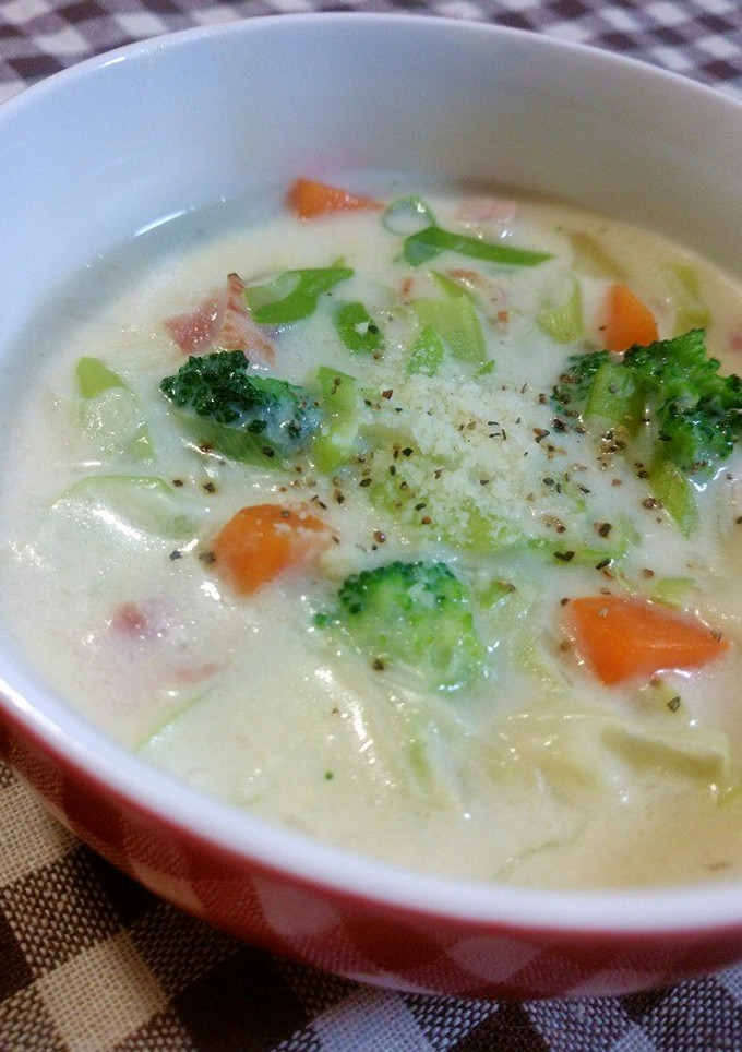 ねぎたっぷりクリームスープ【柏市学校給食-レシピのメイン写真