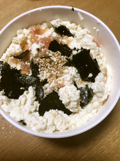 ご飯やないぞ。豆腐の海苔タラどんぶり-レシピのメイン写真