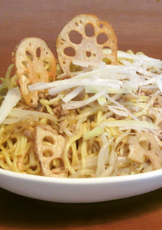 豚ひき肉とれんこんともやしの和風焼きそば-レシピのメイン写真
