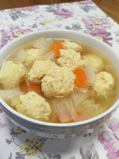 手を汚さないで作る鶏団子☆卵でふわりん♪-レシピのメイン写真
