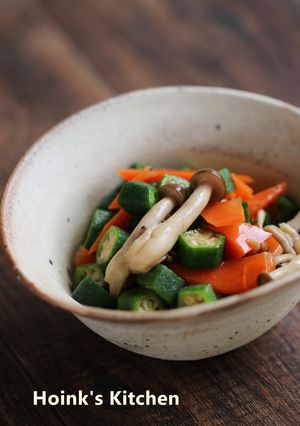 オクラとしめじと人参の麺つゆ和え-レシピのメイン写真