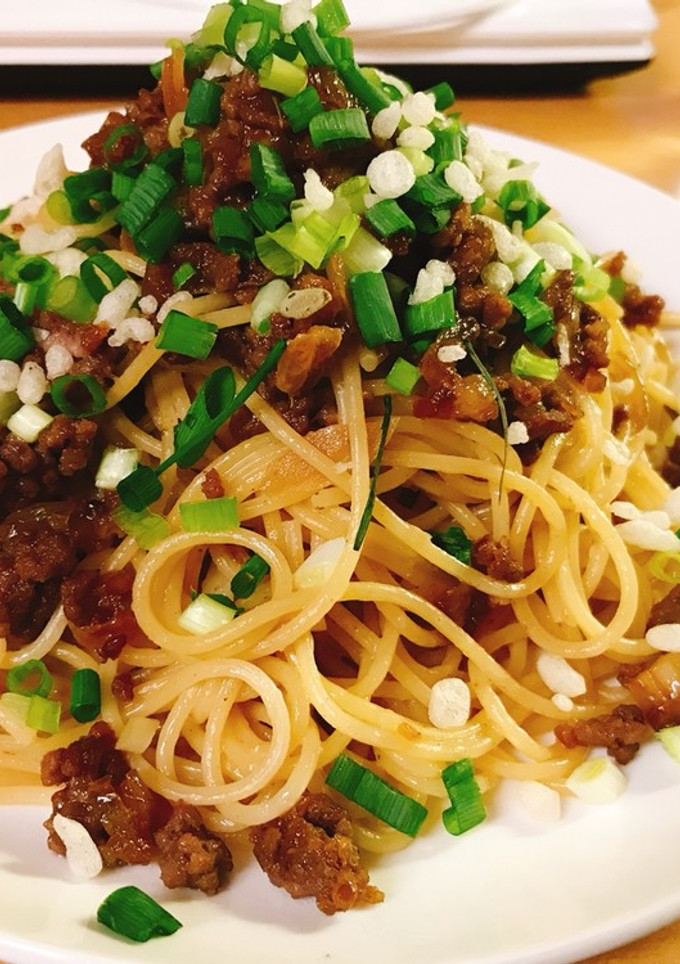 ひき肉と玉ねぎの和風パスタ-レシピのメイン写真