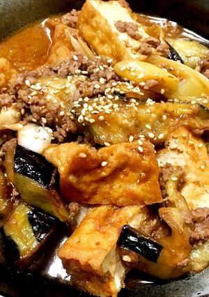 とろとろ茄子と厚揚げの甘辛炒め煮-レシピのメイン写真