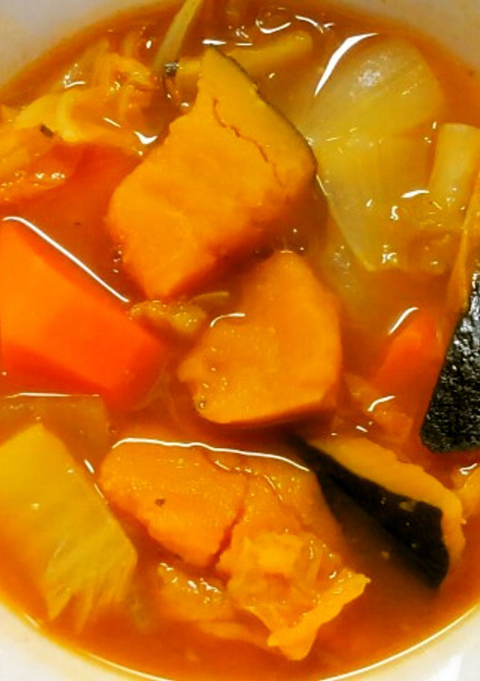 温まる♪かぼちゃと白菜のカレー風味煮込み-レシピのメイン写真