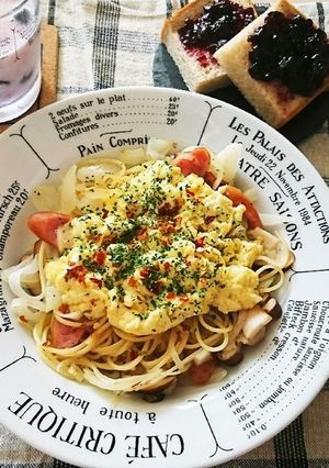 ふわとろ玉子の粗びきウインナースパゲティ-レシピのメイン写真