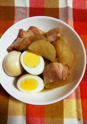 ブロックベーコンと大根＆卵の煮物-レシピのメイン写真