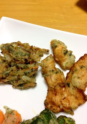 青さのササミ天と人参＆玉葱のかき揚げ☆-レシピのメイン写真