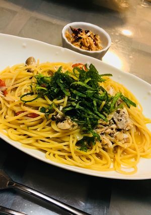 パパ絶賛♪♪お魚ソースの梅風味パスタ☆-レシピのメイン写真