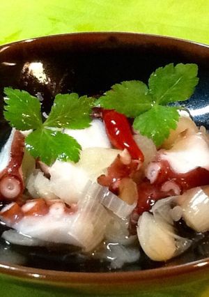 簡単美味しい甘らっきょ酢でタコの酢の物-レシピのメイン写真