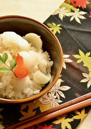 土鍋でゆり根ごはん-レシピのメイン写真