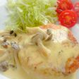 鮭バーグ★きのこクリームソース