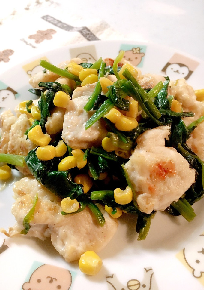 鶏肉&ほうれん草のガリバタしょうゆ炒め-レシピのメイン写真