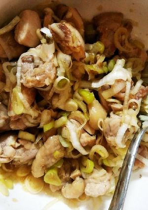 鶏肉ネギポン　超簡単　超モリモリ　-レシピのメイン写真