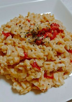 冷やご飯で！クリームトマトリゾット♪-レシピのメイン写真