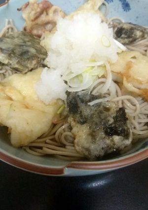 ヤリイカと生海苔の天ぷら冷やし蕎麦-レシピのメイン写真