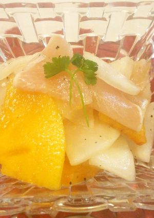 カブと柿と生ハムのサラダ-レシピのメイン写真