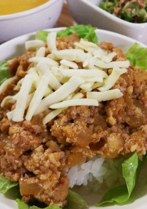 フワヤワ☆混ぜてのせるハンバーグ風ライス-レシピのメイン写真