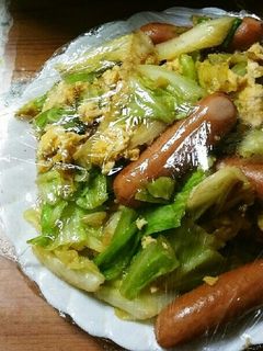 ウインナーとキャベツの卵炒め-レシピのメイン写真
