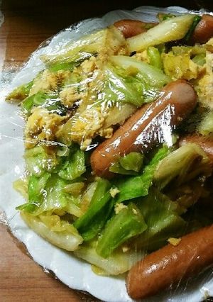 ウインナーとキャベツの卵炒め-レシピのメイン写真