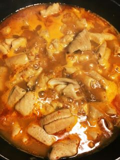 キムチチゲの残りで豚モツ煮♡-レシピのメイン写真