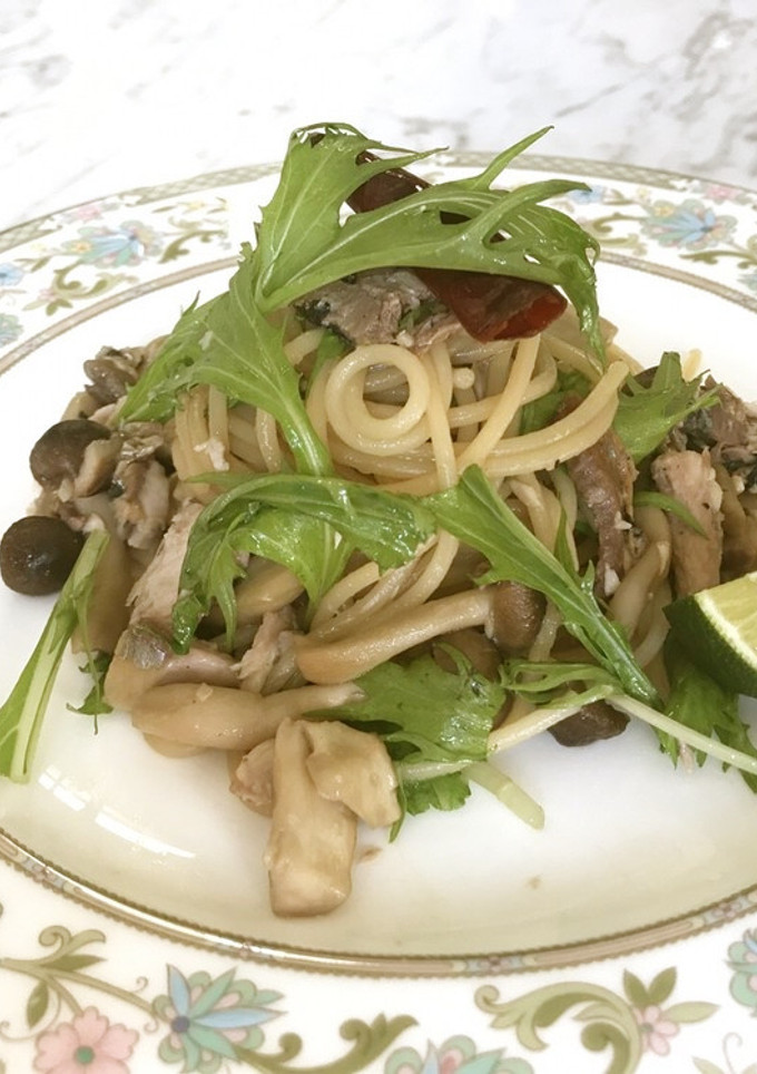 秋刀魚ときのこのあっさりパスタ-レシピのメイン写真