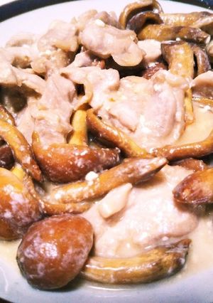 おっきーなめこと鶏肉のマヨポン酢ソテー-レシピのメイン写真